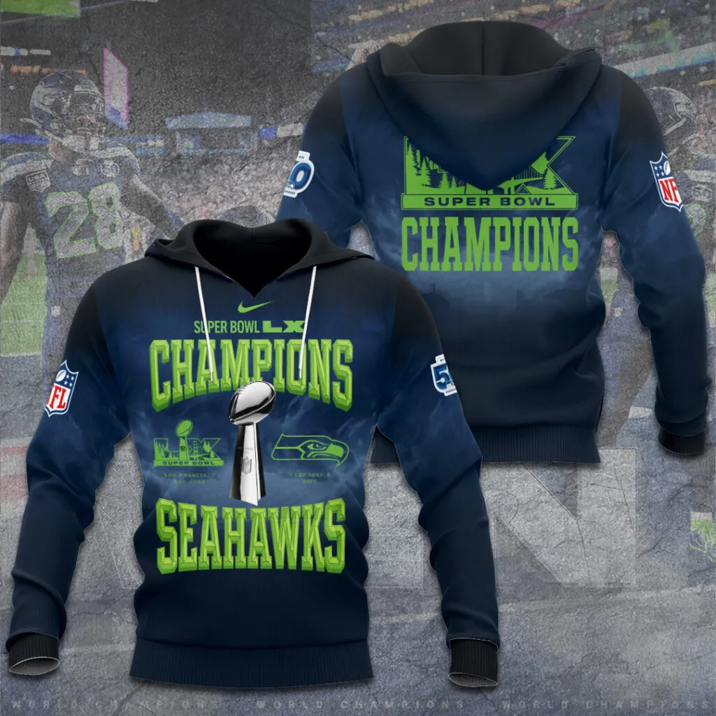 SS x NFL Super Bowl LX Champions V19 3D Shirt DDT NTL