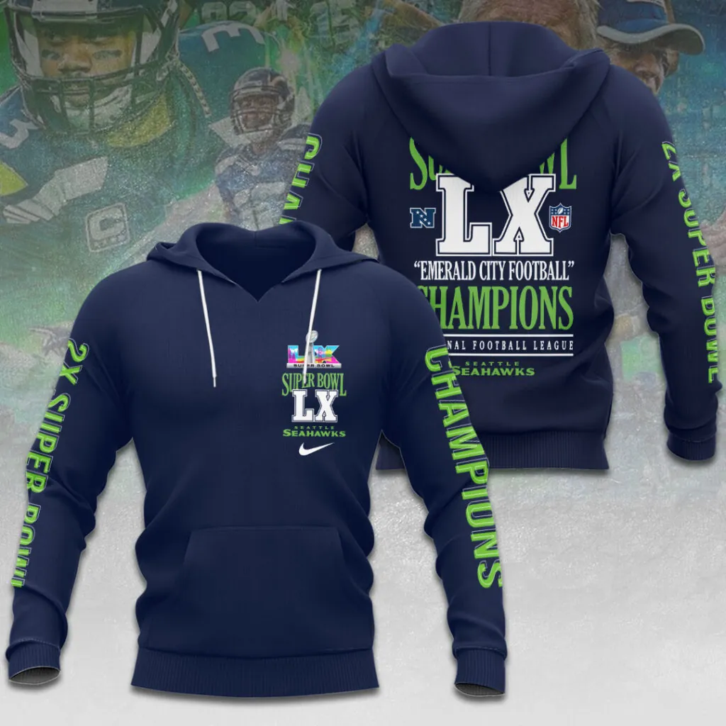 SS x NFL Super Bowl LX Champions V21 3D Shirt DDT NTL