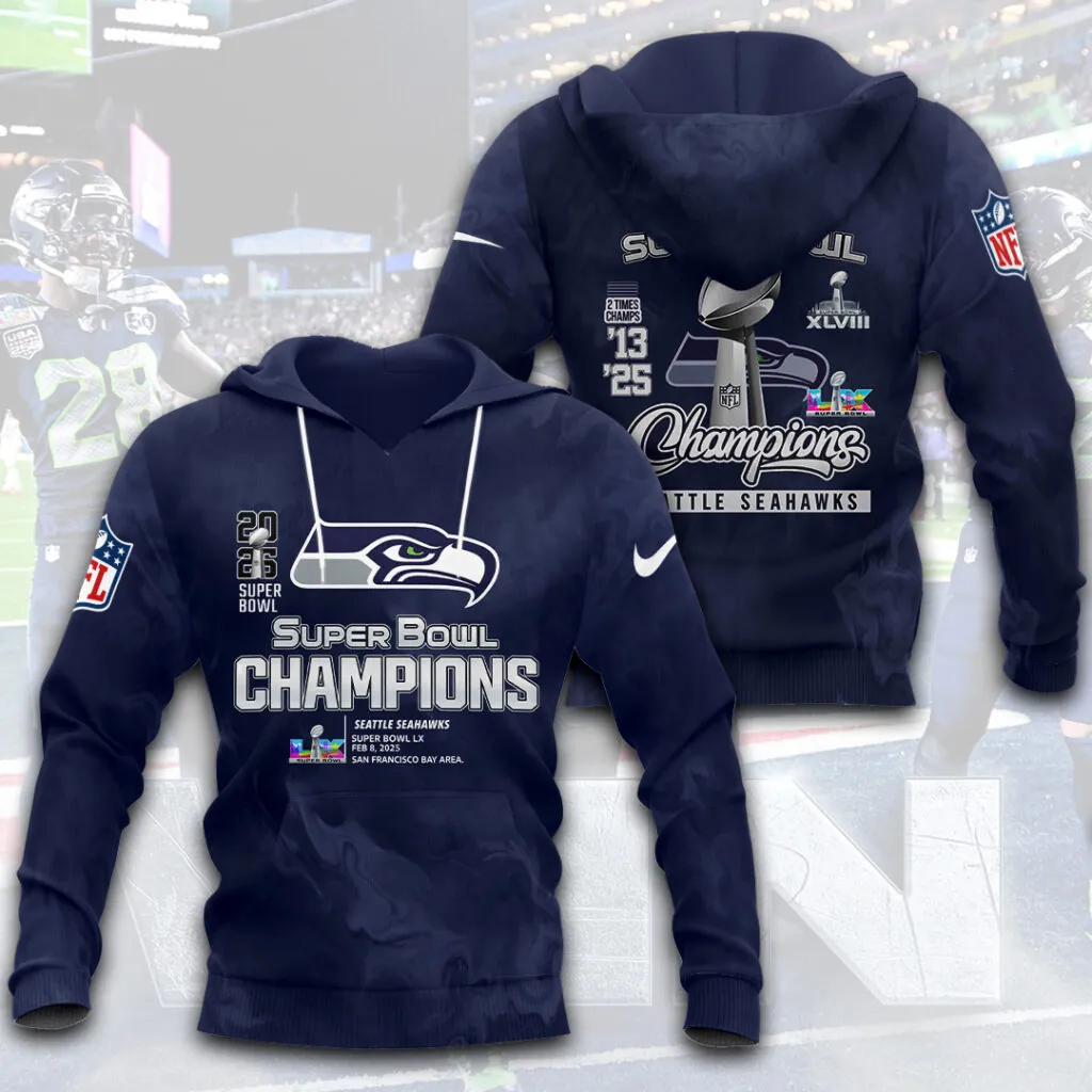 SS x NFL Super Bowl LX Champions V22 3D Shirt DDT NTL