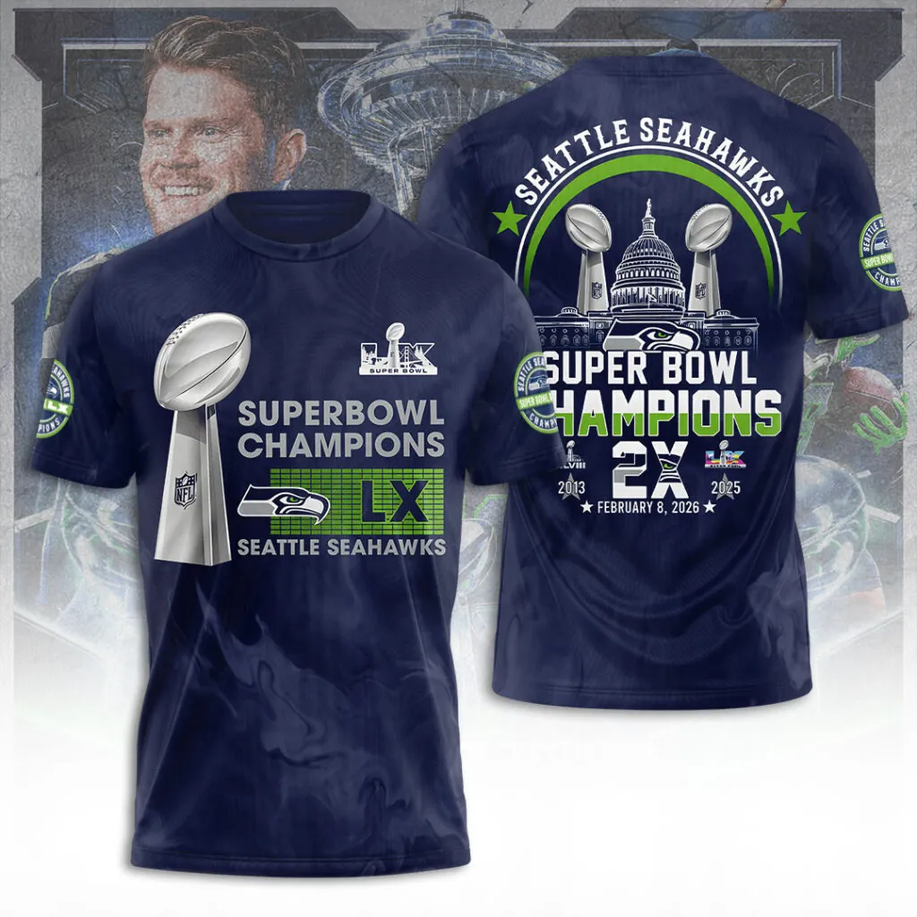 SS x NFL Super Bowl LX Champions V23 3D Shirt DDT NTL