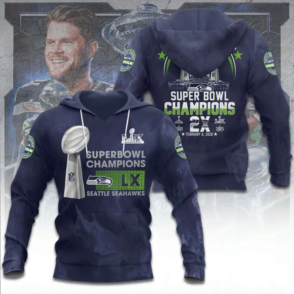 SS x NFL Super Bowl LX Champions V23 3D Shirt DDT NTL