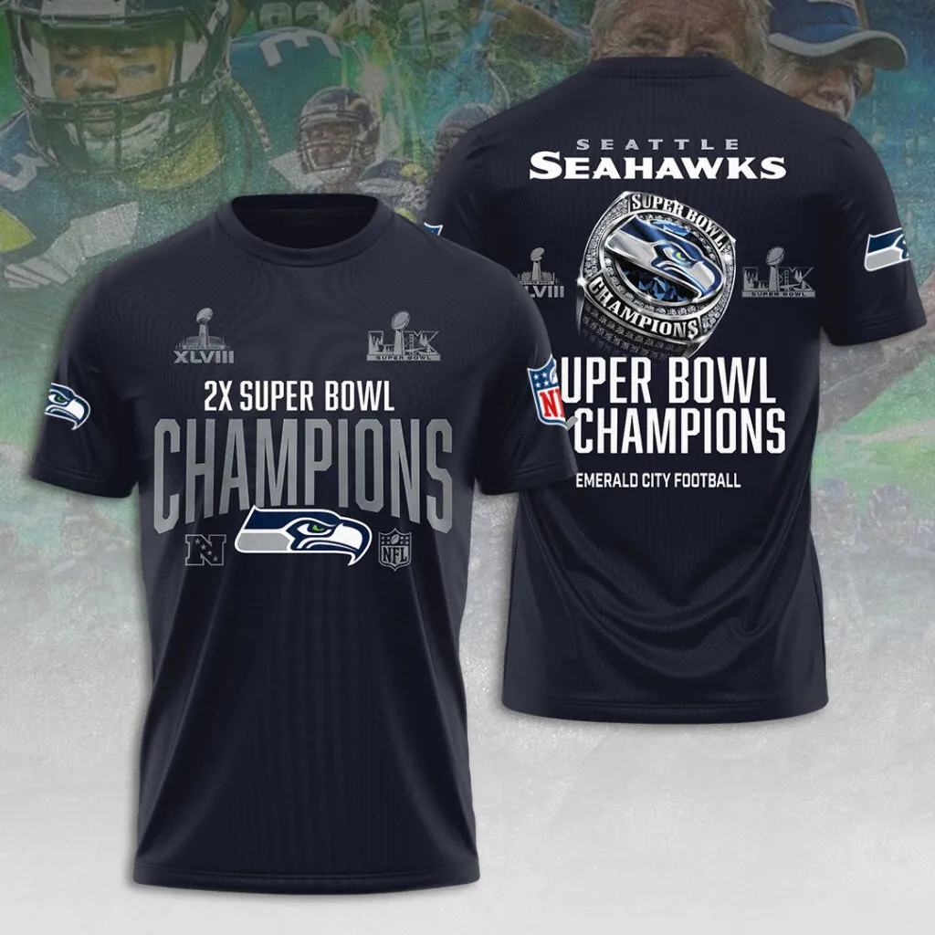 SS x NFL Super Bowl LX Champions V24 3D Shirt DDT NTL