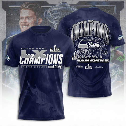 SS x NFL Super Bowl LX Champions V26 3D Shirt DDT NTL