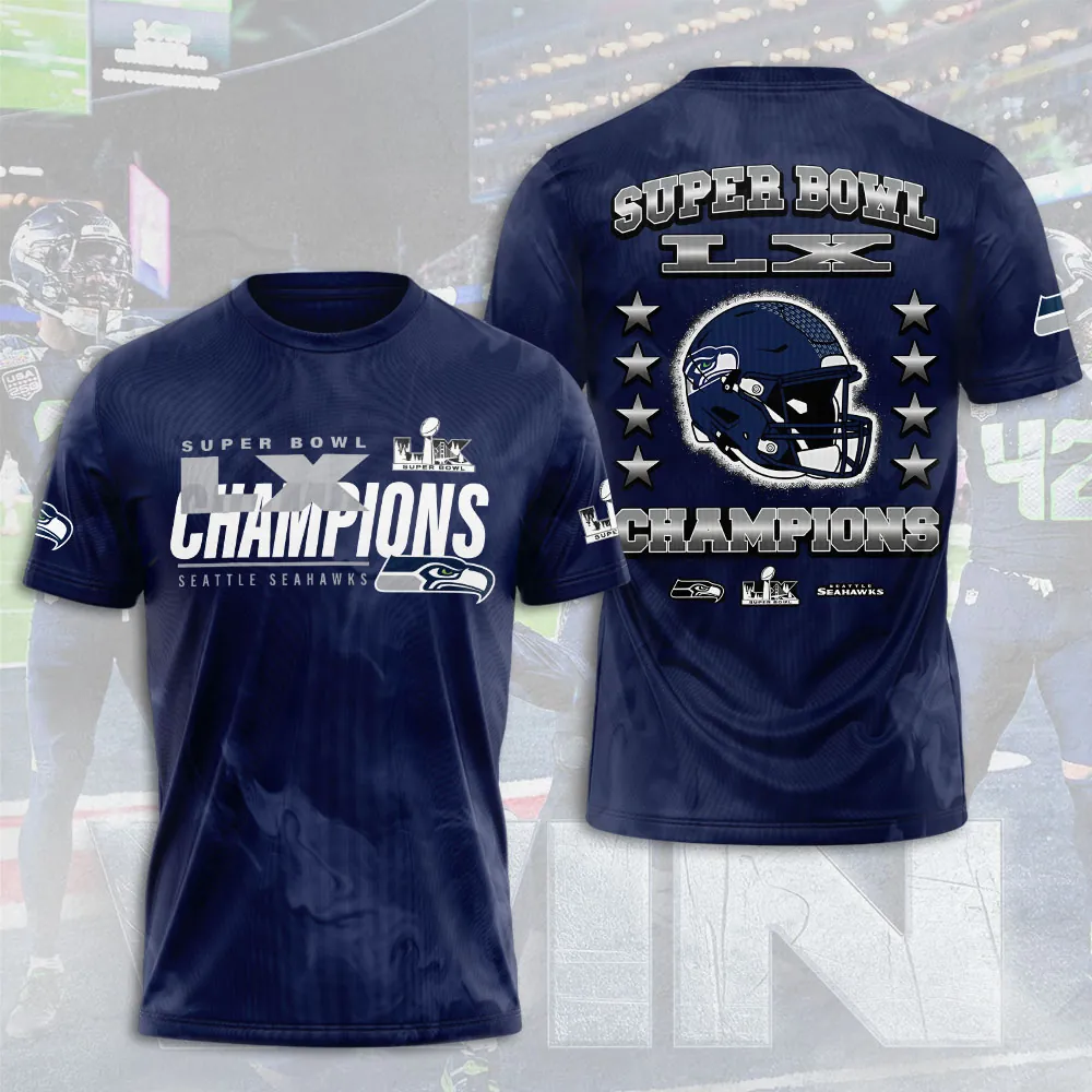 SS x NFL Super Bowl LX Champions V27 3D Shirt DDT NTL