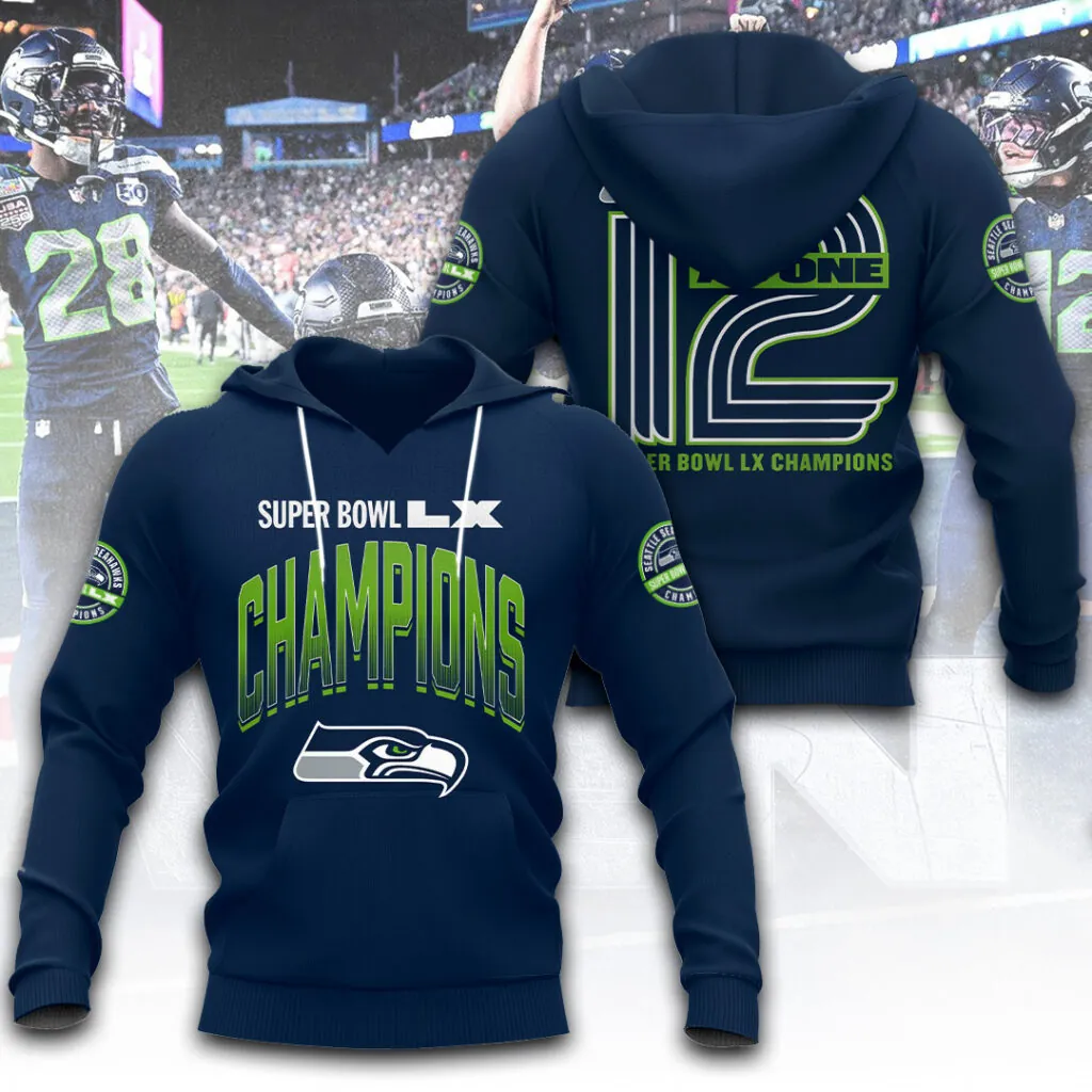 SS x NFL Super Bowl LX Champions V28 3D Shirt DDT NTL