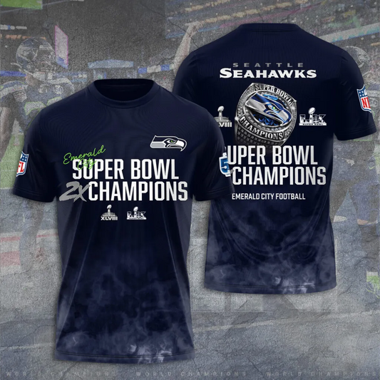 SS x NFL Super Bowl LX Champions V3 3D Shirt DDT NTL
