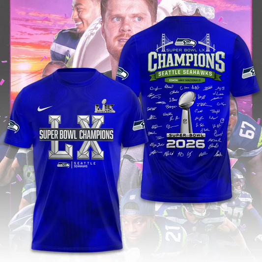 SS x NFL Super Bowl LX Champions V33 3D Shirt DDT NTL