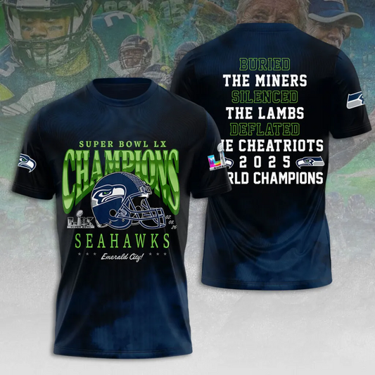 SS x NFL Super Bowl LX Champions V35 3D Shirt DDT NTL