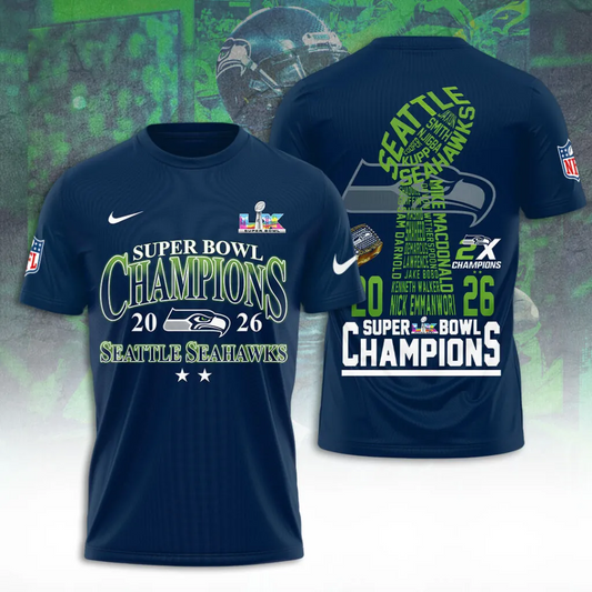 SS x NFL Super Bowl LX Champions V37 3D Shirt DDT NTL
