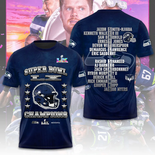 SS x NFL Super Bowl LX Champions V4 3D Shirt DDT NTL