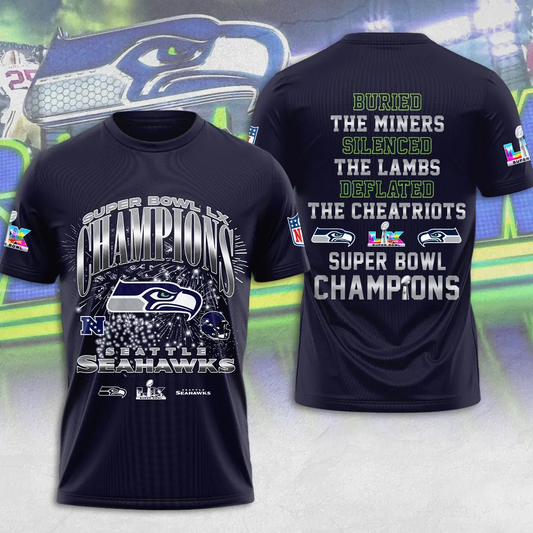 SS x NFL Super Bowl LX Champions V40 3D Shirt DDT NTL