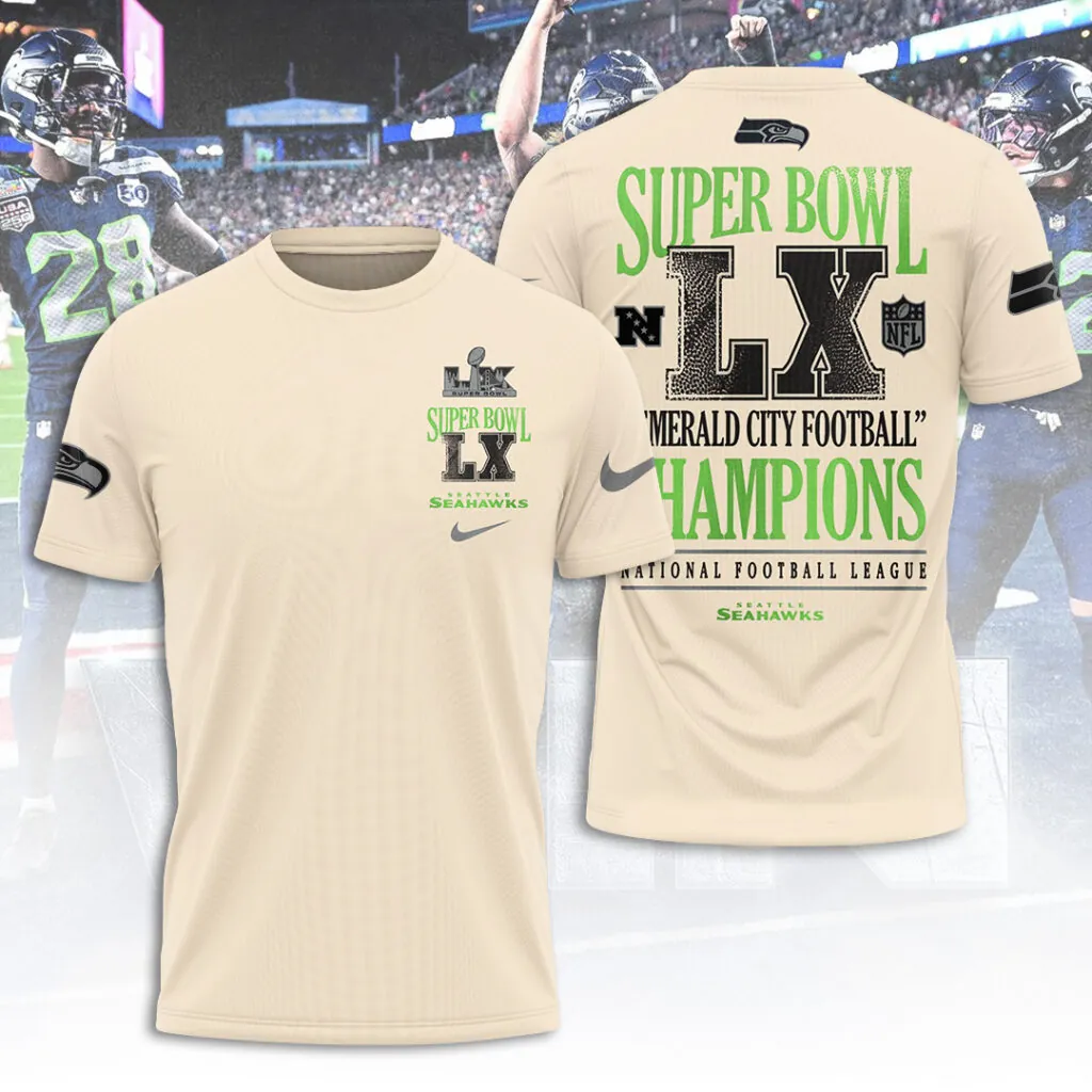 SS x NFL Super Bowl LX Champions V42 3D Shirt DDT NTL