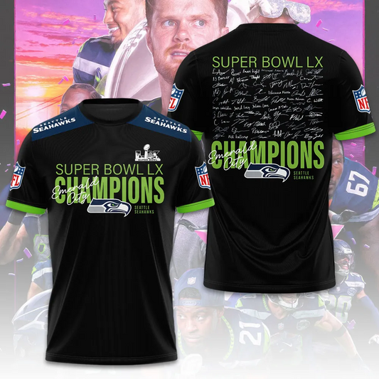 SS x NFL Super Bowl LX Champions V45 3D Shirt DDT NTL