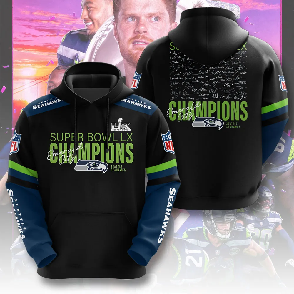 SS x NFL Super Bowl LX Champions V45 3D Shirt DDT NTL