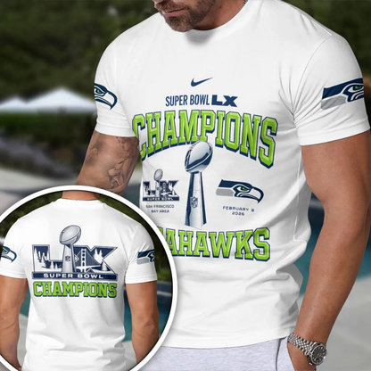 SS x NFL Super Bowl LX Champions V5 3D Shirt DDT NTL