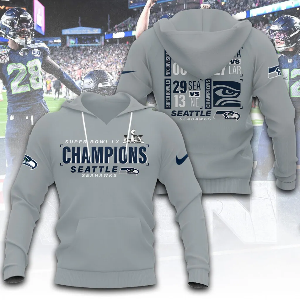 SS x NFL Super Bowl LX Champions V6 3D Shirt DDT NTL