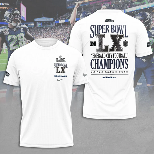 SS x NFL Super Bowl LX Champions V7 3D Shirt DDT NTL