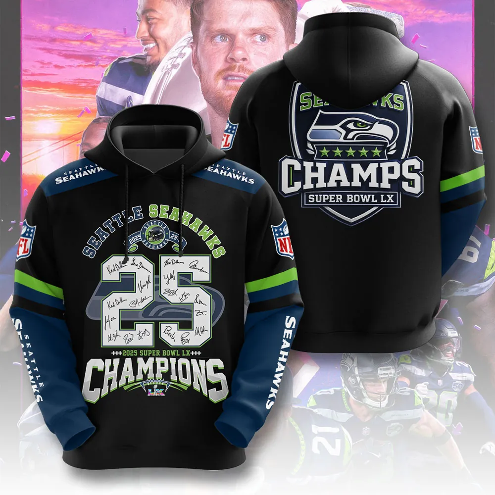 SS x NFL Super Bowl LX Champions V8 3D Shirt DDT NTL