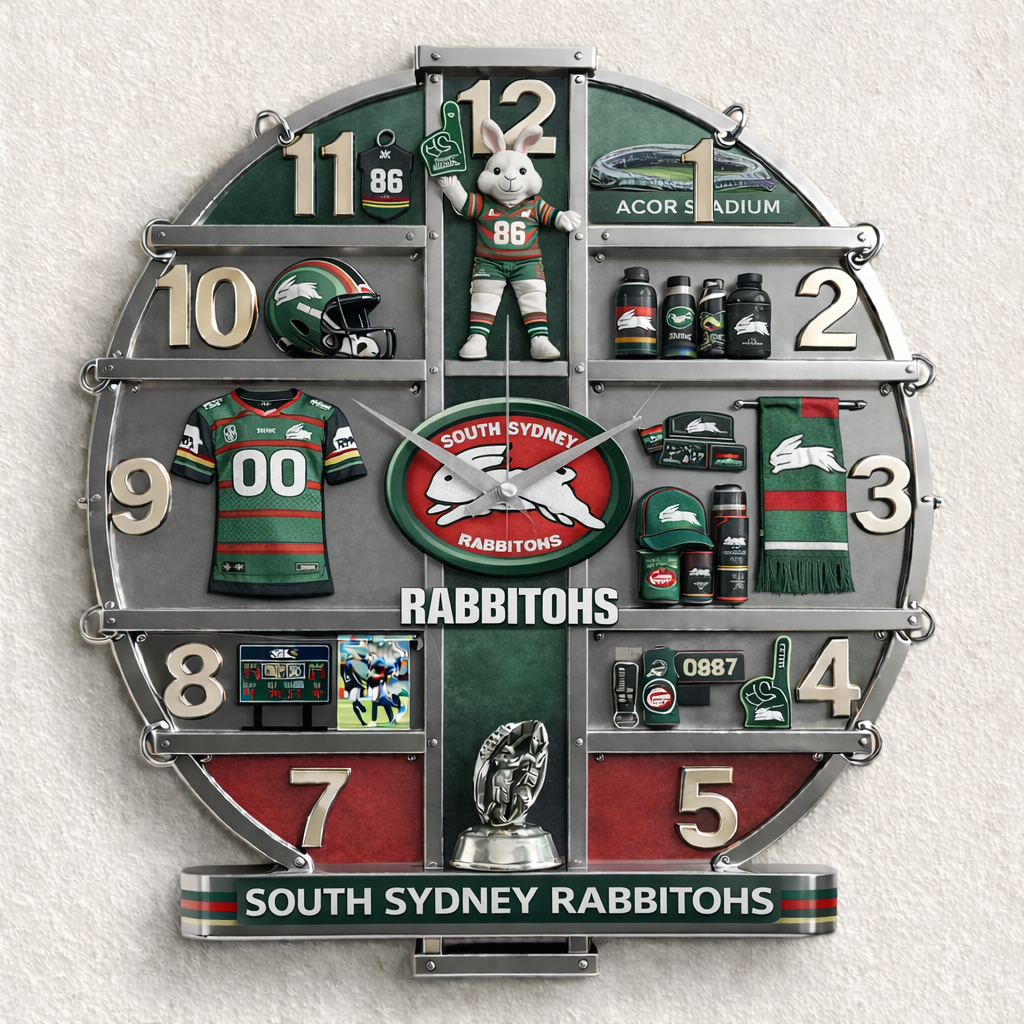 SSR x NRL 3D Visual Effect Acrylic Wall Clock DDT CTND