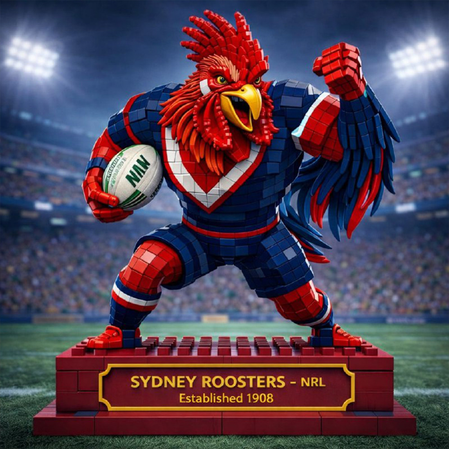 SYD X Premium NRL Special Mascot Acrylic Block Plaque Limited Editions NDT NHT