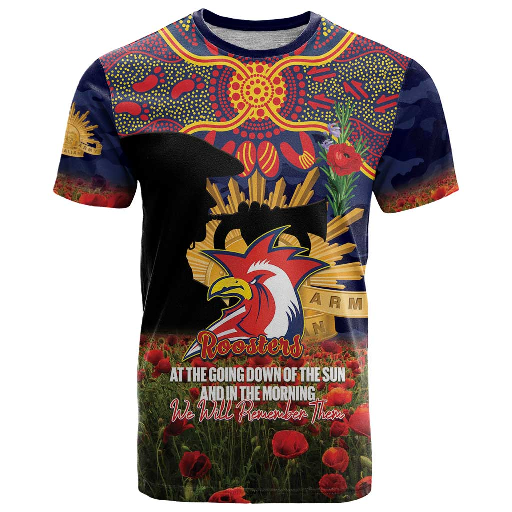 SYD x NRL Rugby ANZAC Day Women V-Neck T-Shirt Last Post Poppy We Will Remember Them DatND DVT