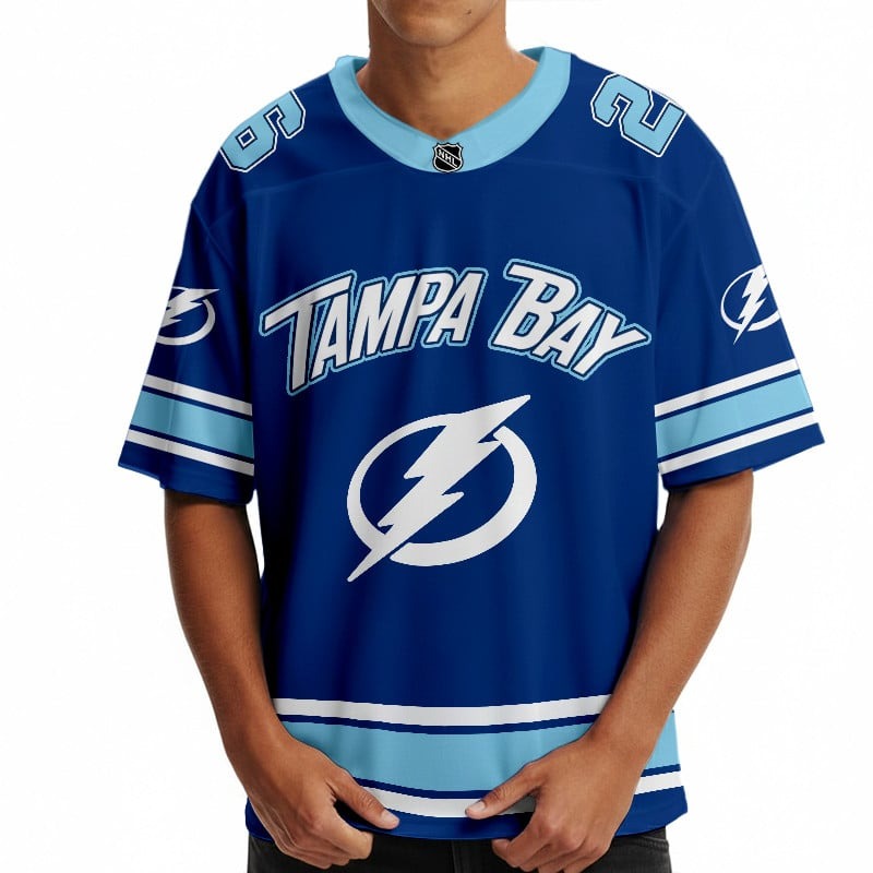 TB x Hockey Ice Short Sleeves Jersey Shirt Custom Any Number Gift DDT TTTZ