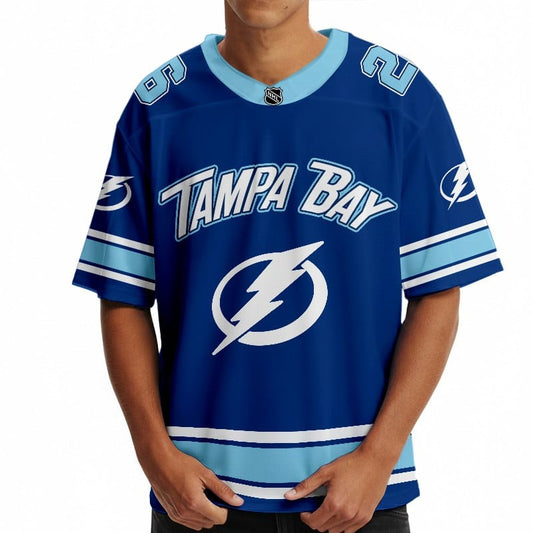 TB x Hockey Ice Short Sleeves Jersey Shirt Custom Any Number Gift DDT TTTZ
