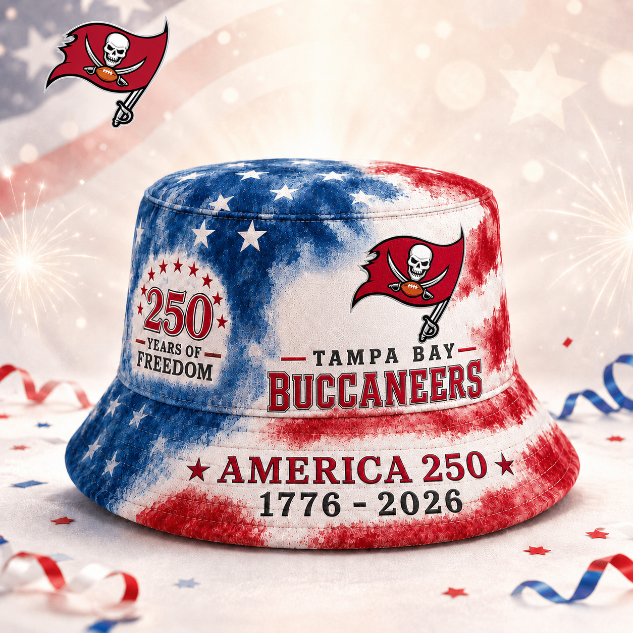 TBB Premium NFL 250 Years Of Freedom Bucket Hat 120626