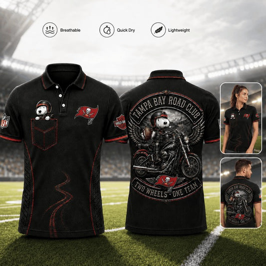 TBB Premium NFL Snoopy Biker Game Day Polo Shirt 100626
