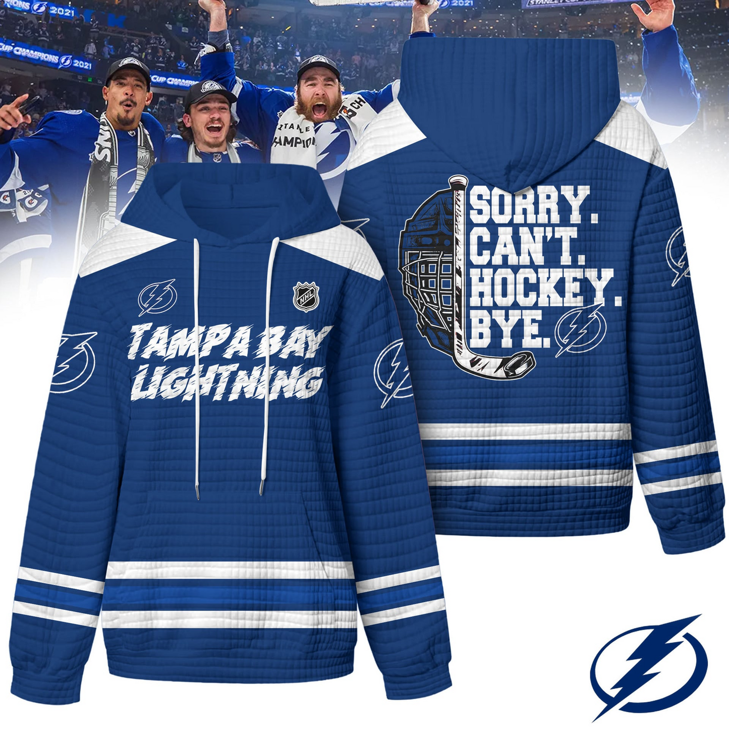 TBL Premium NHL Sorry Busy Hockey Waffle Hoodie DDT NTL
