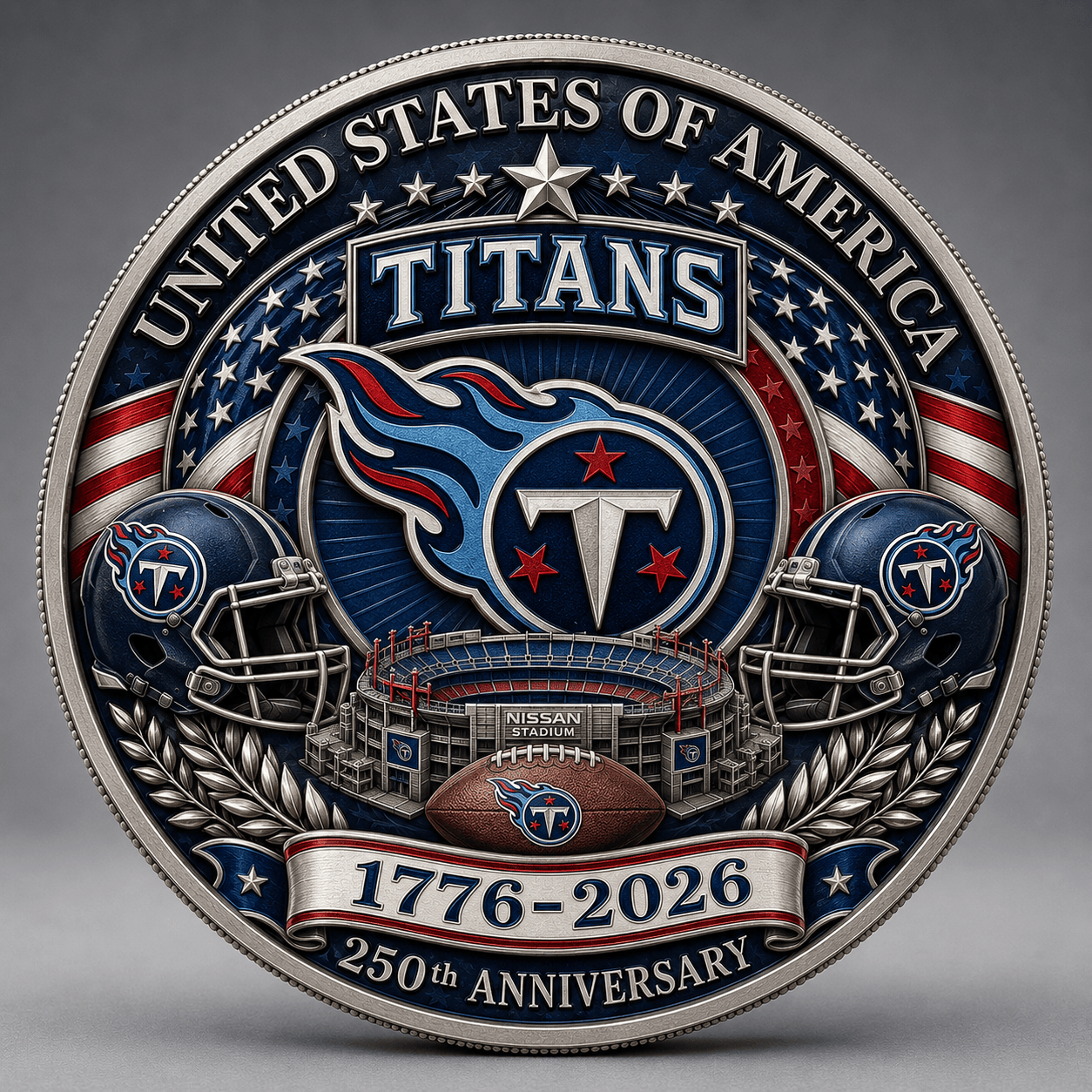 TT Premium NFL 250 Years Of Freedom Commemorative Coin DDT 090626 NTL