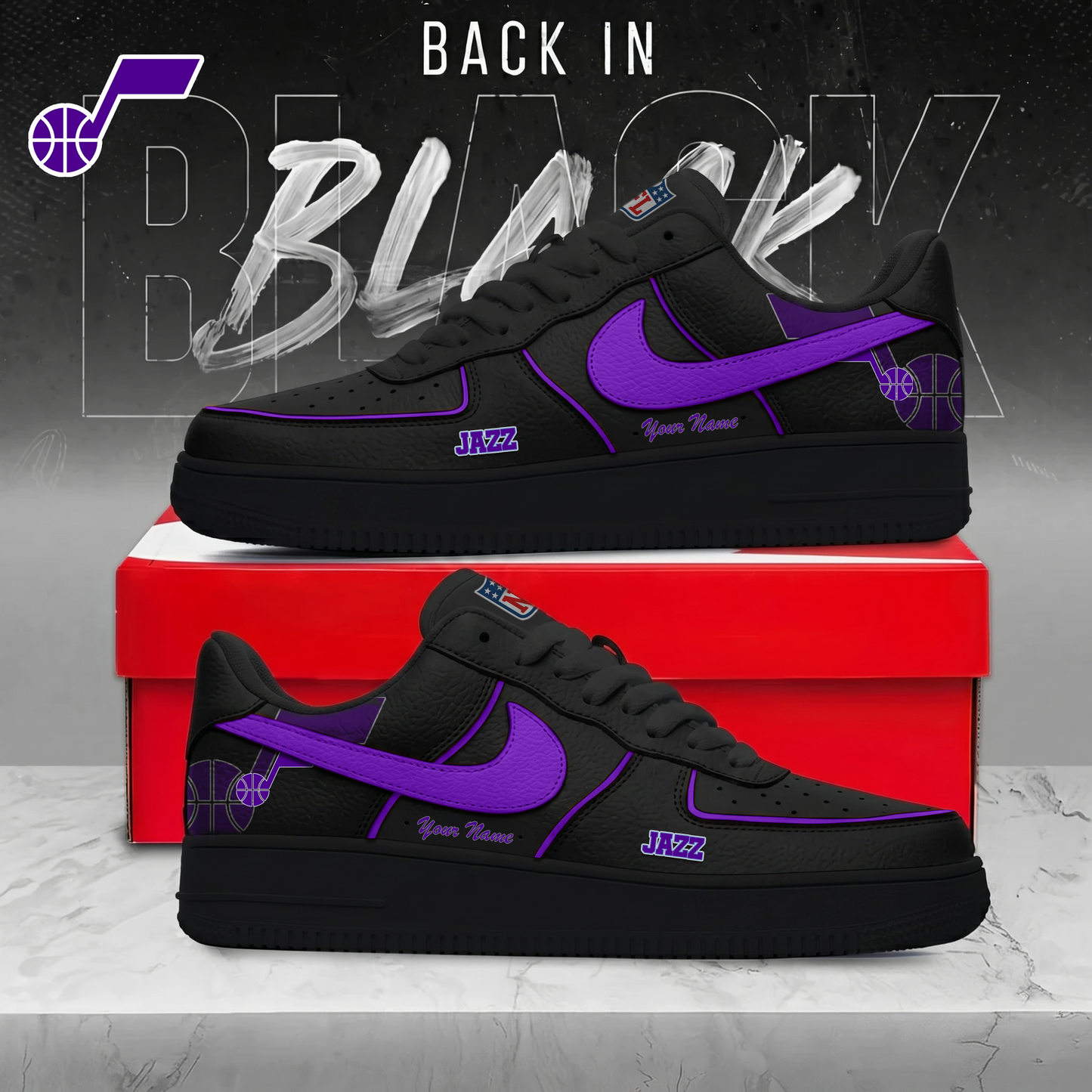 UJ x NBA Back In Black AF1 Sneakers 270626