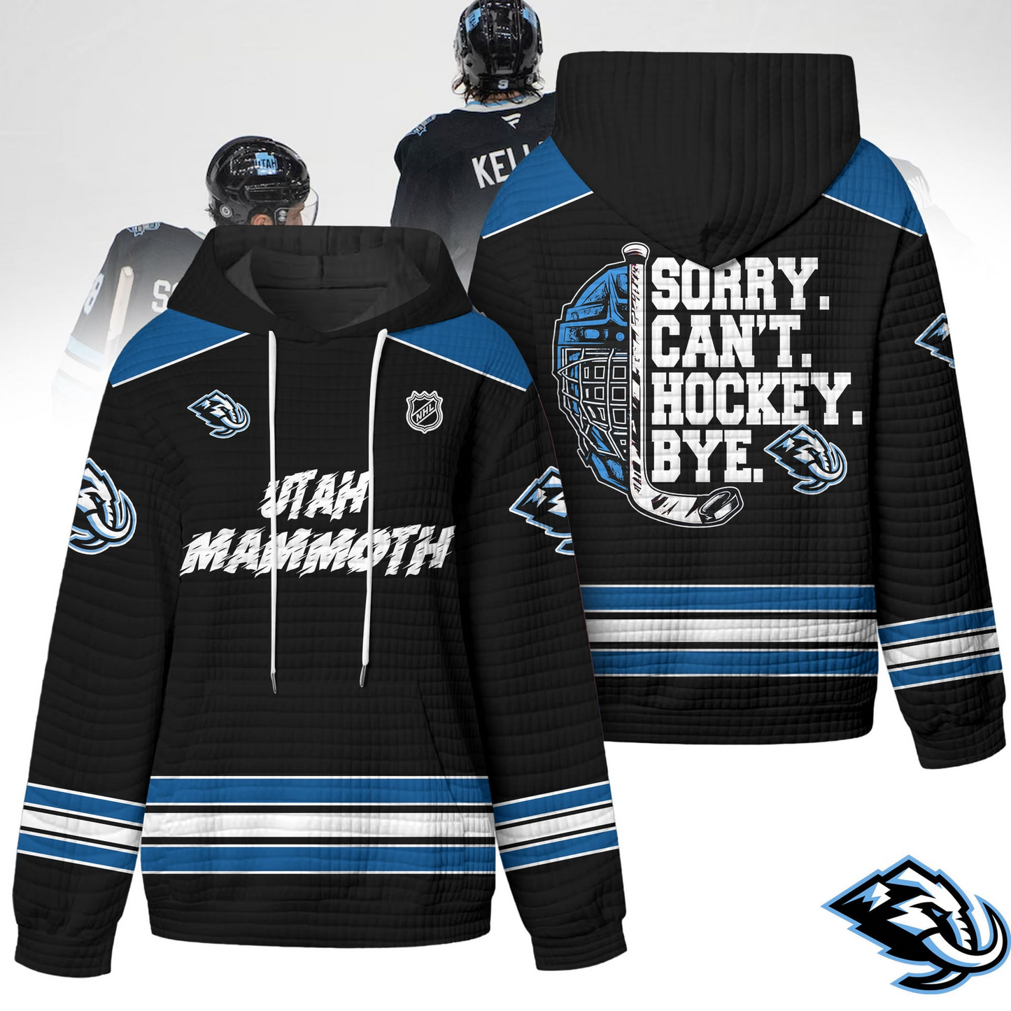 UM Premium NHL Sorry Busy Hockey Waffle Hoodie DDT NTL