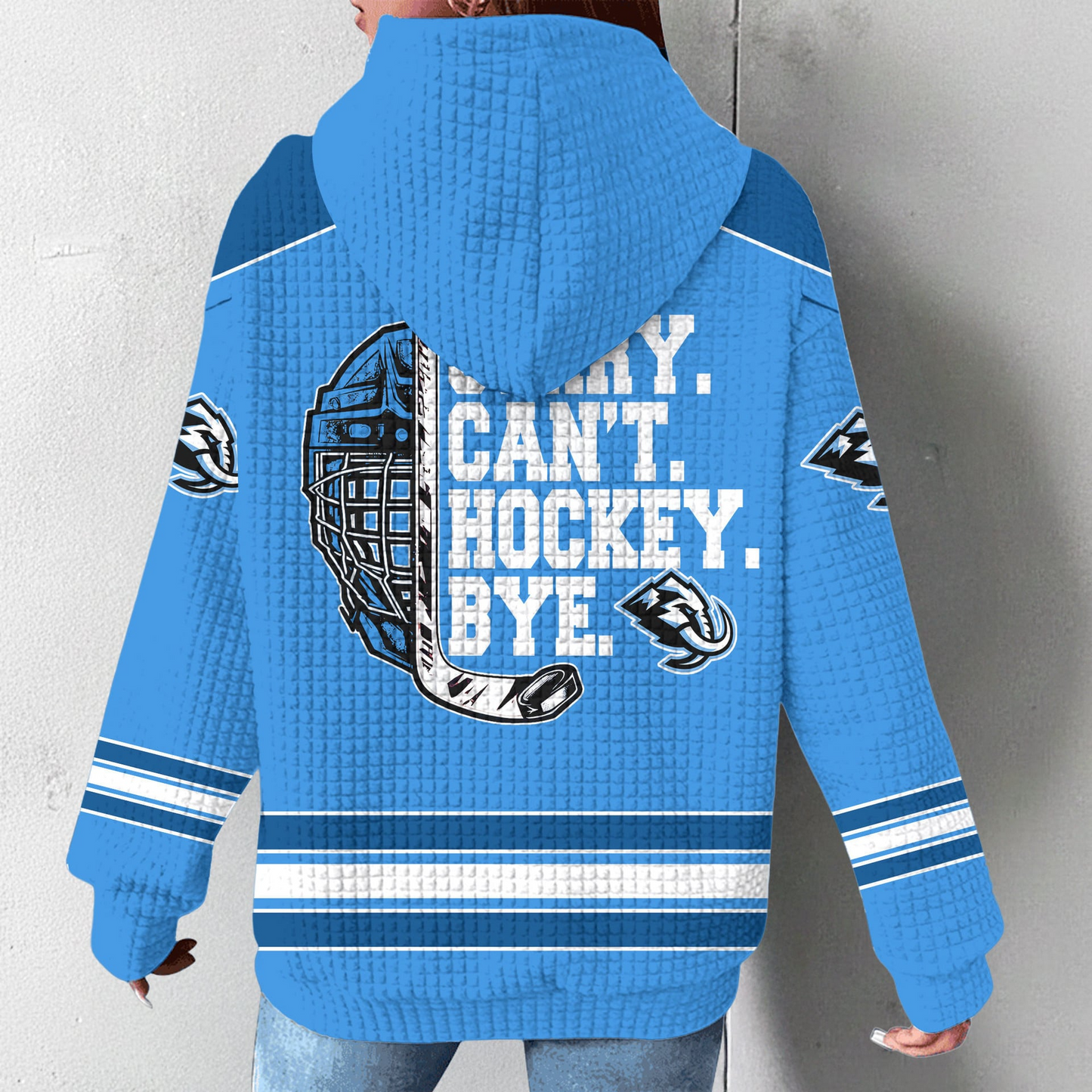 UM Premium NHL Sorry Busy Hockey Waffle Hoodie DDT NTL