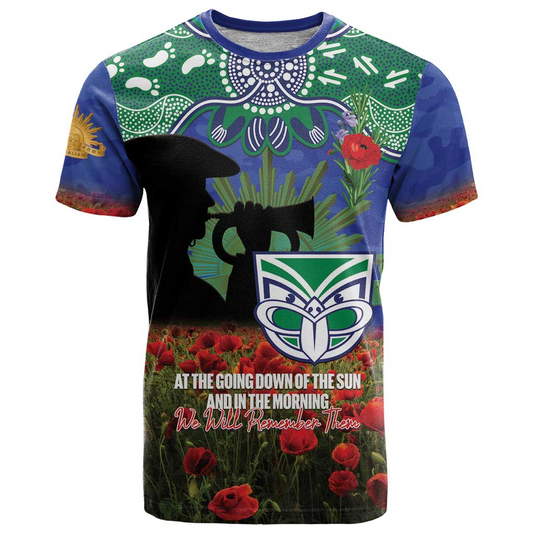 WAR x NRL Rugby ANZAC Day Women V-Neck T-Shirt Last Post Poppy We Will Remember Them DatND DVT