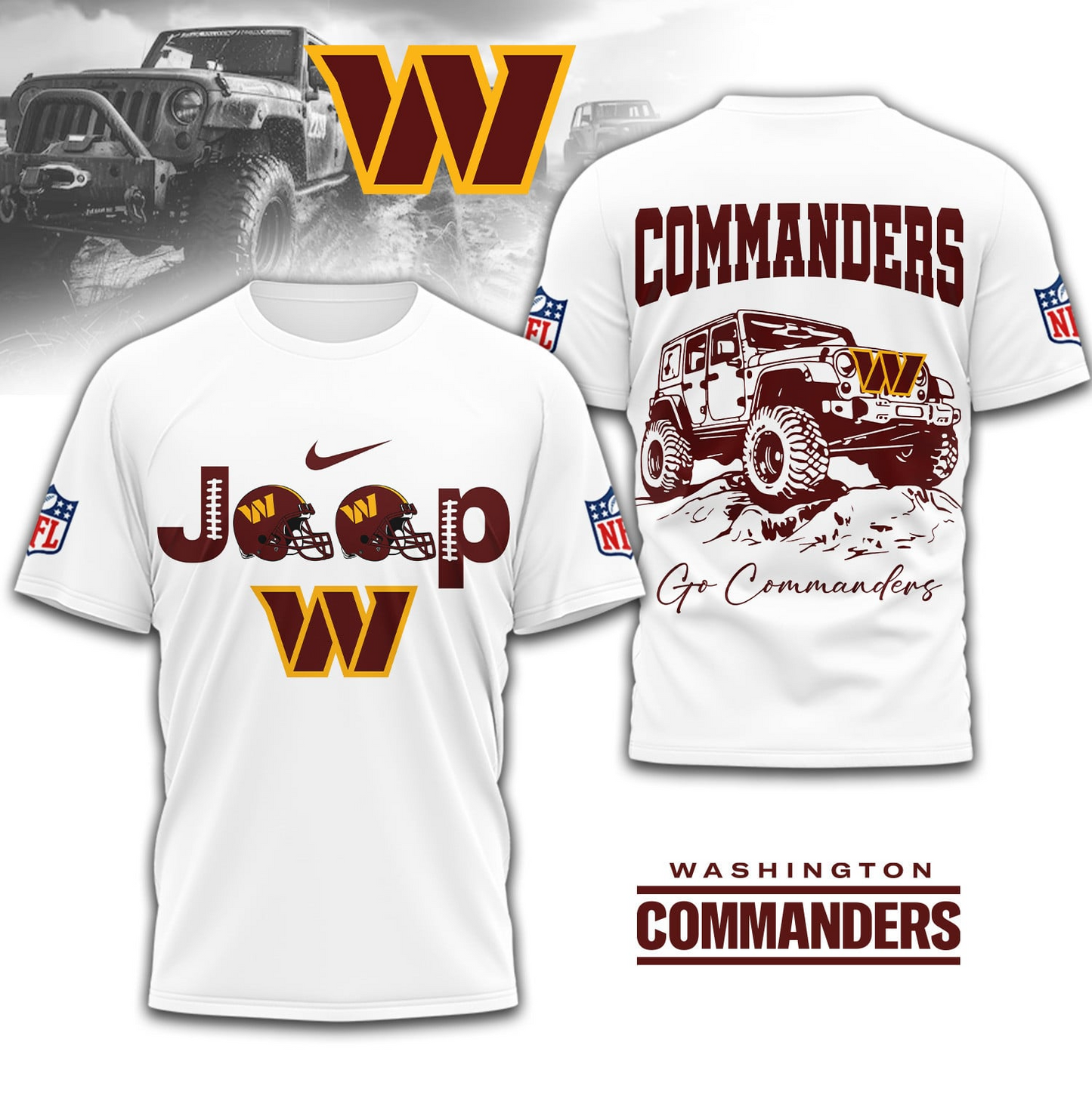 WC Premium NFL Jeep 3D Shirt DDT NTL