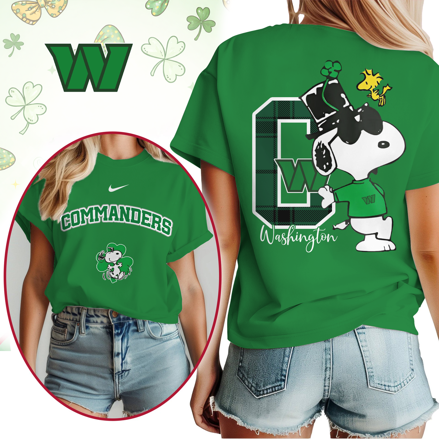 WC Premium NFL Snoopy St. Patricks Day Shirt DDT NTL