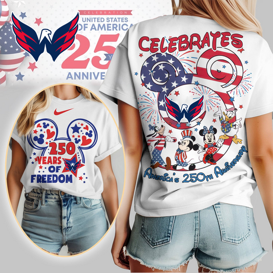 WC Premium NHL Mickey Celebrates America 250th Anniversary Women Shirt DDT CTND