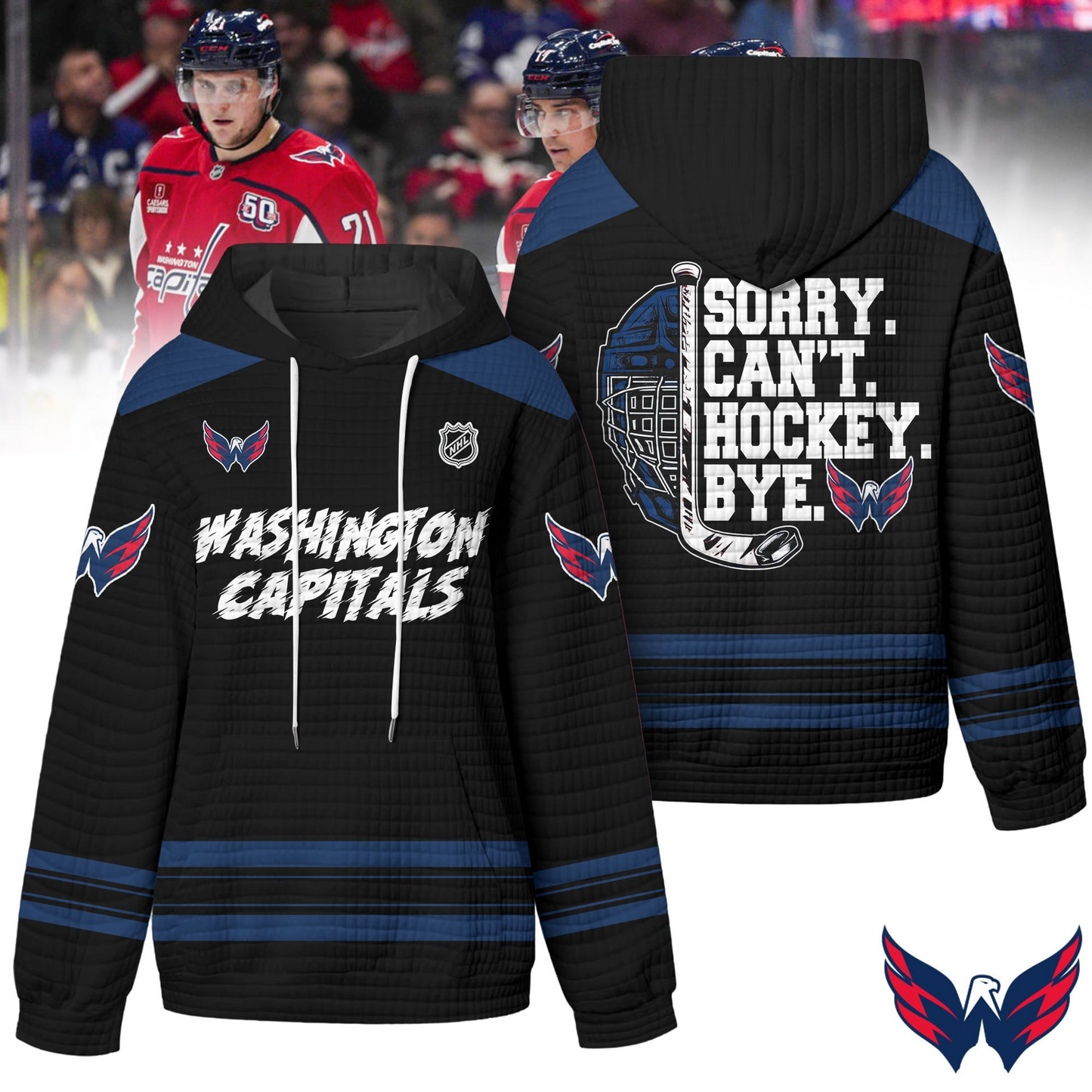 WC Premium NHL Sorry Busy Hockey Waffle Hoodie DDT NTL