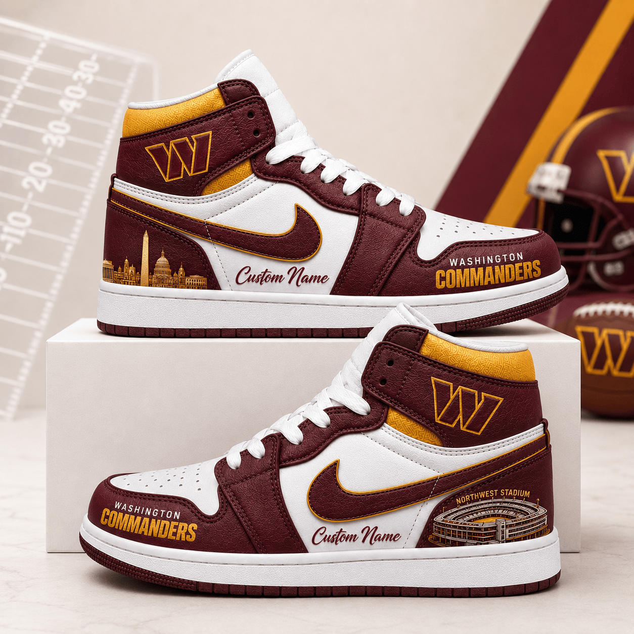 WC x NFL Luxury Air Jordan 1 Sneakers 230626