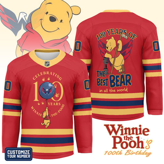 WC x NHL Premium Winnie The Pooh 100th Anniversary Hockey Jersey DDT CTND