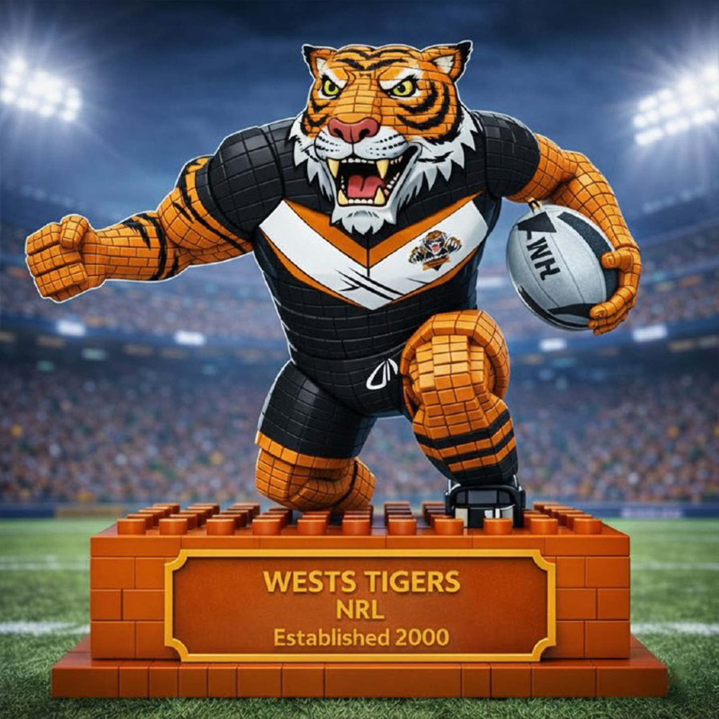 WES X Premium NRL Special Mascot Acrylic Block Plaque Limited Editions NDT NHT