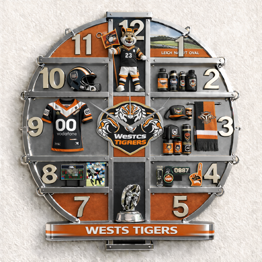 WT x NRL 3D Visual Effect Acrylic Wall Clock DDT CTND
