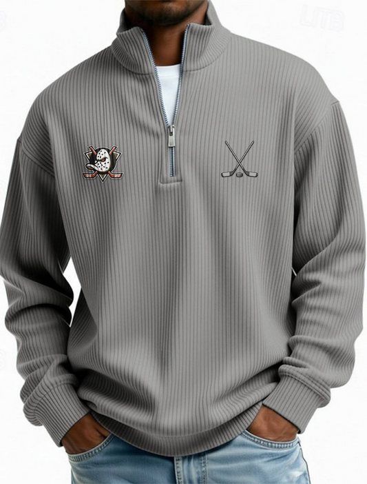 ANA NHL Men's Causal Quarter Zip Long Sleeved Sweatshirt V1 NAK PTTD