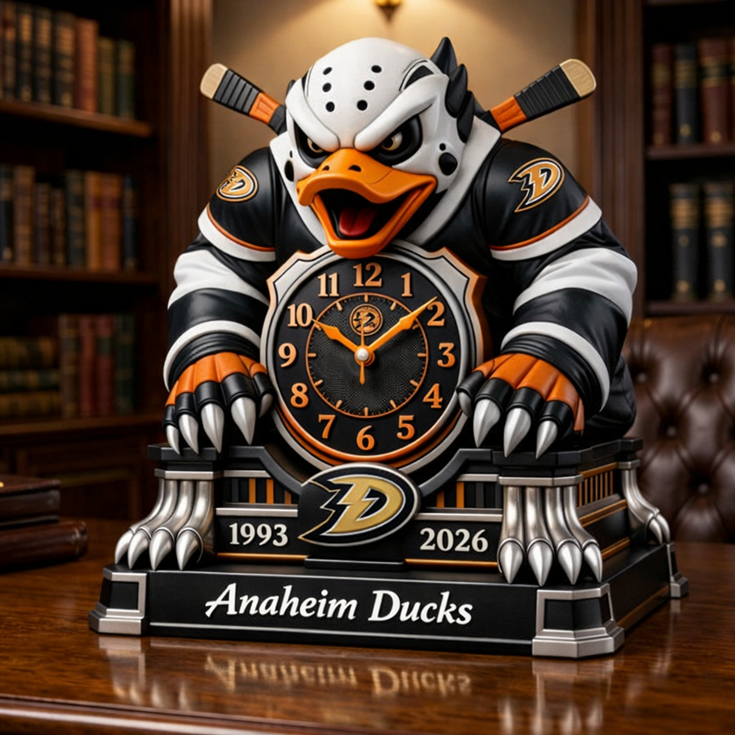 ANA x NHL Display clock featuring the hockey mascot NAK NHT