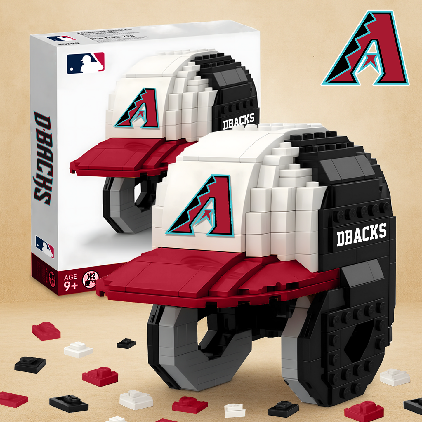ARI X MLB Baseball Helmet Building Blocks V1 NAK NHT