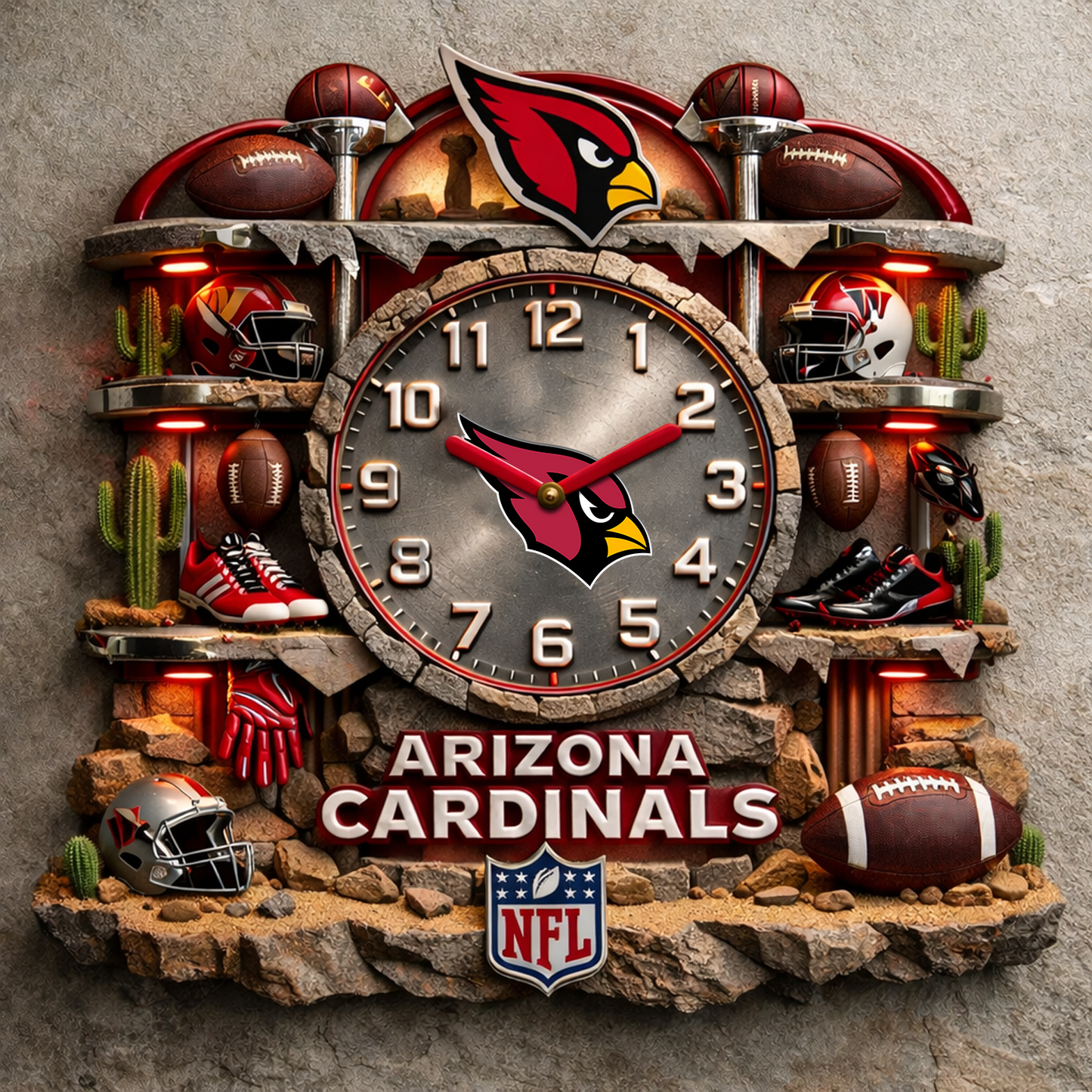 ARI X NFL Master Arena Clock NAK NHT