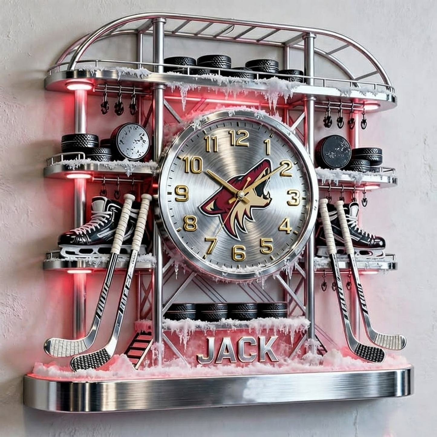 ARI X Personalized ice hockey arena tower themed clock NAK NHT