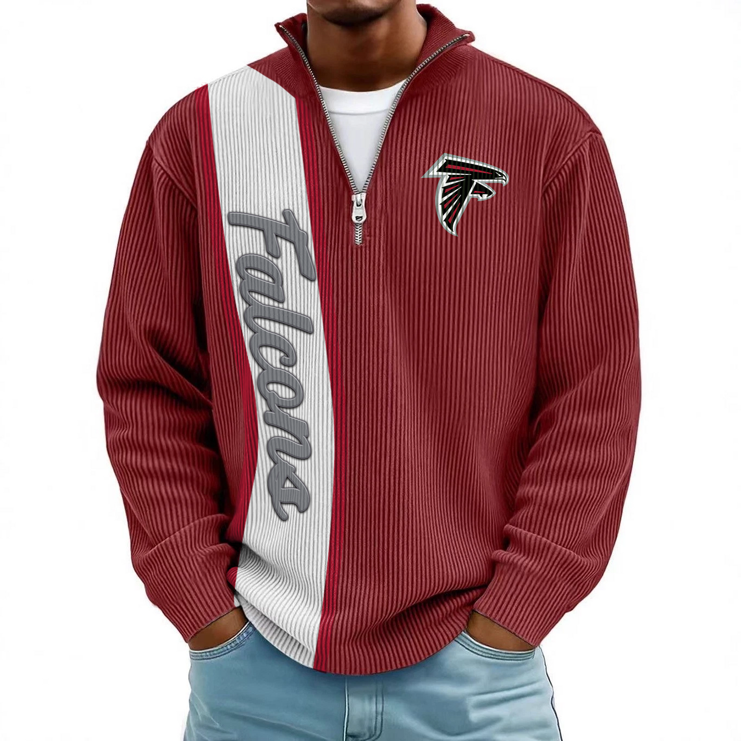 ATL x NFL Mokaloha Men's Waffle Henley Shirts DATND TANTD