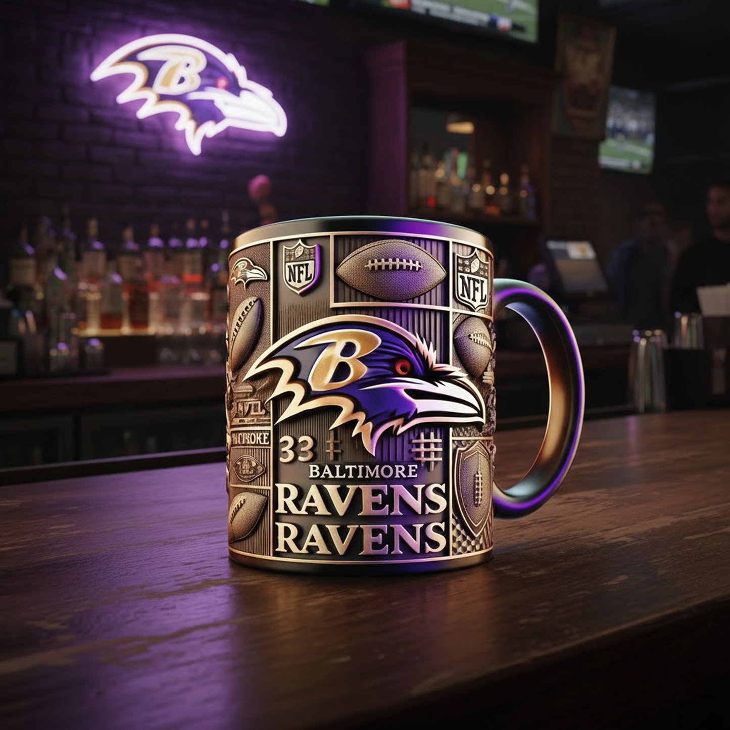 BAL X NFL football team Mug Series- Limited Edition Collectible NAK NHT